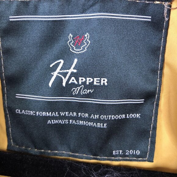 Happer Man Jacket Mens 2XL Yellow Brown Corduroy Collar Quilted Outdoor Coat - Picture 3 of 16